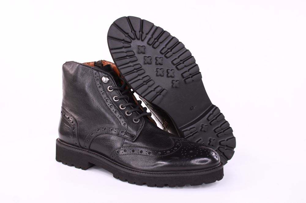 Marc Shoes Herren Schnürboot Brogue Lochverzierung schwarz S21 831631 42 | 00671 black | 