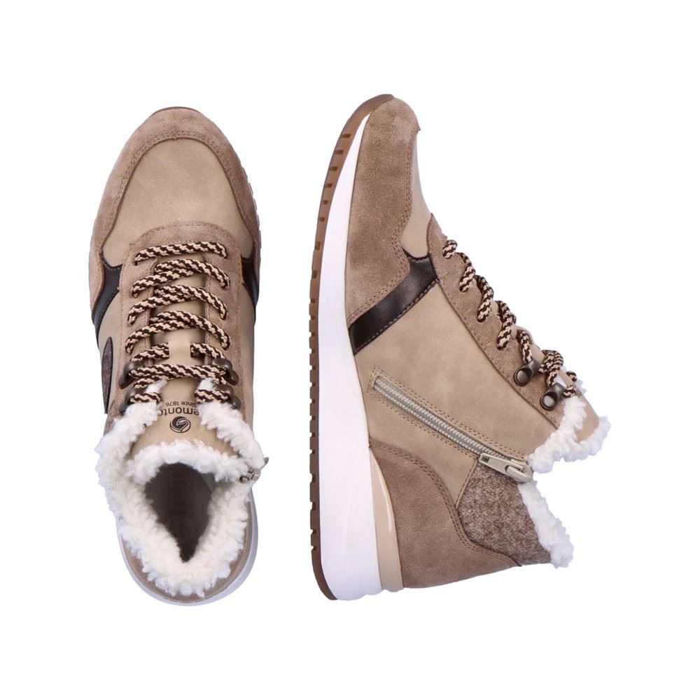 Remonte Damen Sneaker High Schnürschuh Wechselfußbett Warmfutter braun S22 R3772-60 