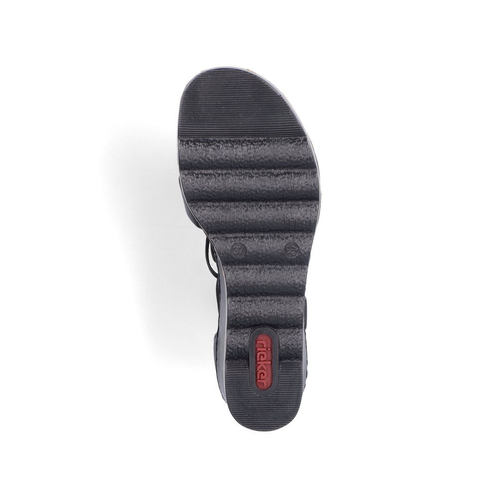 Rieker Damen Keilsandaletten asphaltschwarz S13 67480-01 