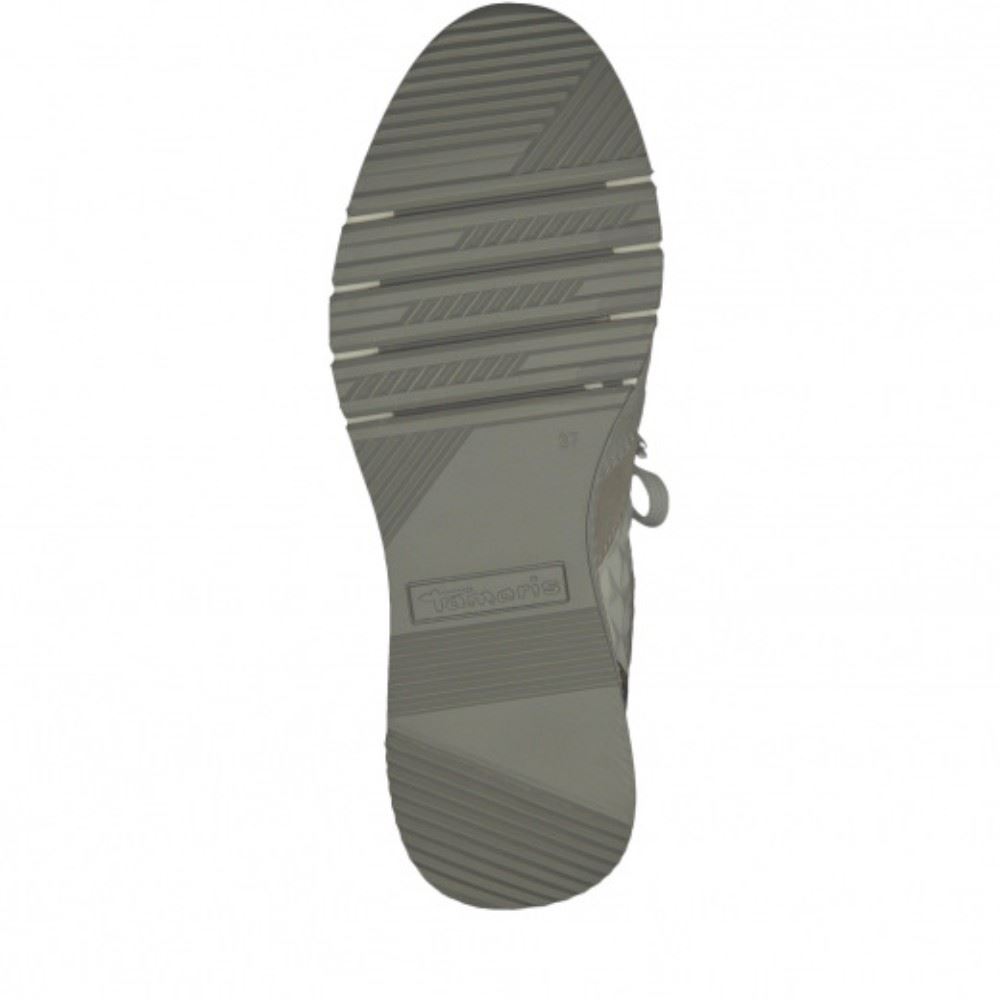 Tamaris Sneaker Leder Keilabsatz Reißverschluss weiß beige  1-1-23702-24 