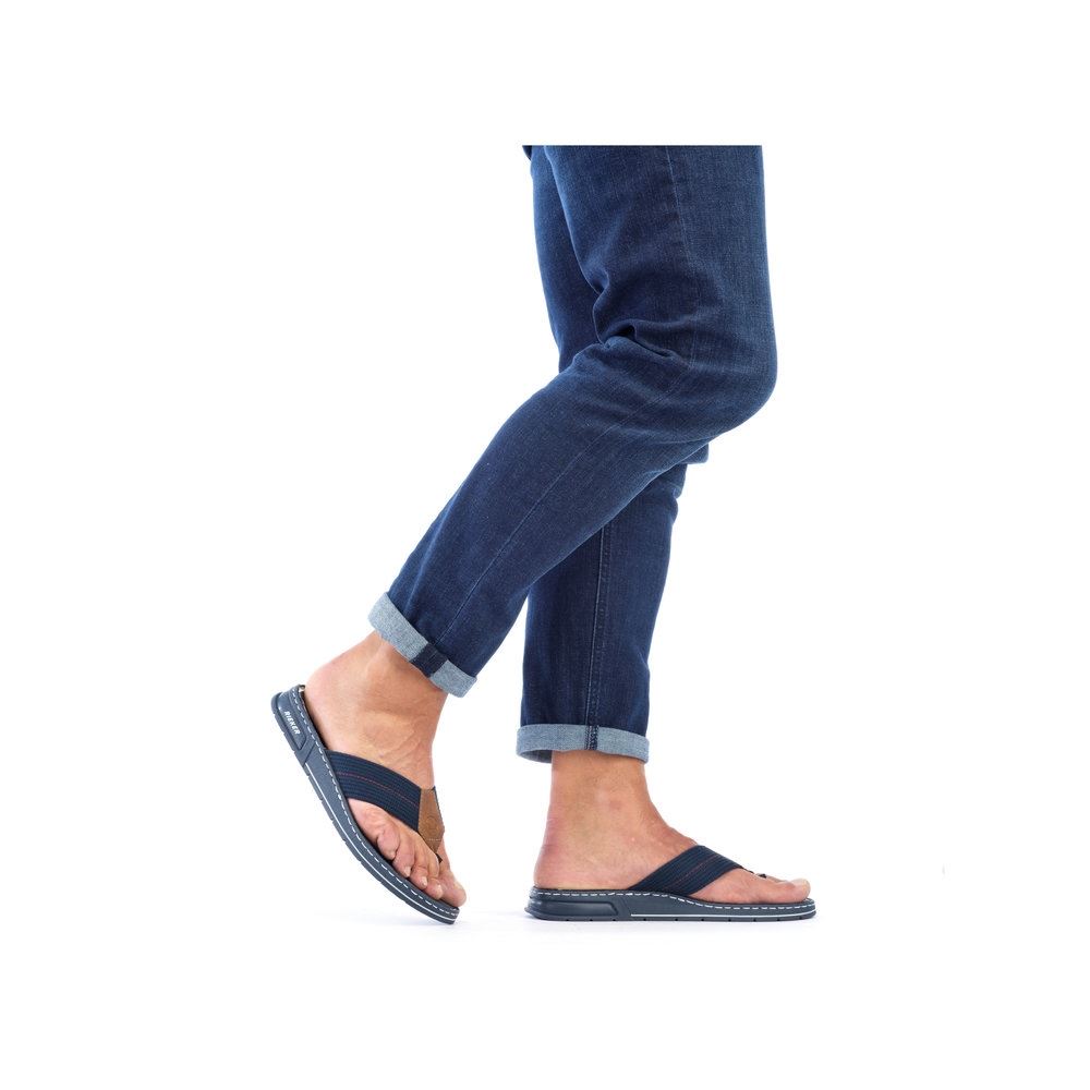 Rieker Antistress Herren Zehentrenner Flip Flops blau S13 21280-14 