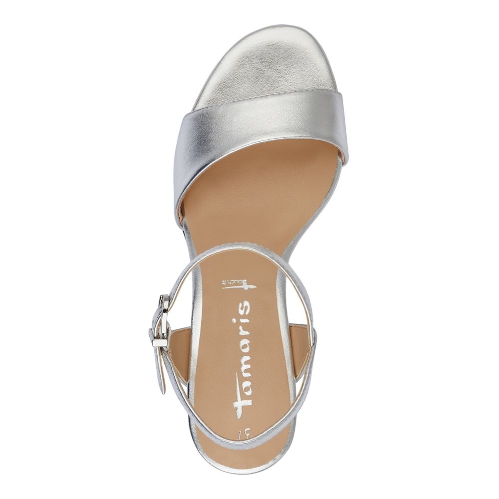 Tamaris Sandalette klassisch weiß silber S13  1-1-28008-20 