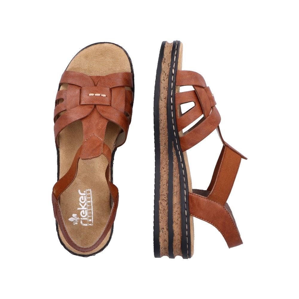 Rieker Antistress Keilsandalette Sohle Korkoptik braun S12 62918-22 41 | cognac | E