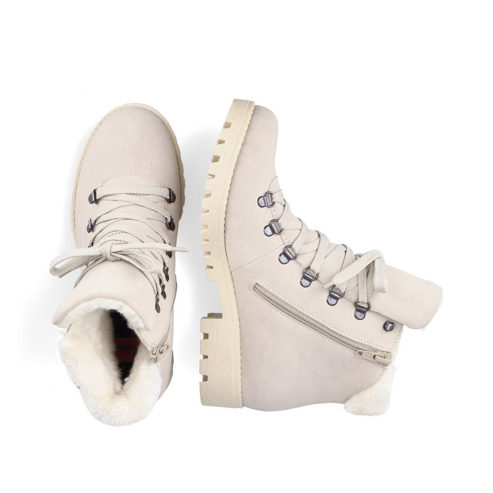 Rieker Antistress Schnürstiefel Schnürboot TEX- Membra beige S21 78535-60 37 | cliff/bianco | F