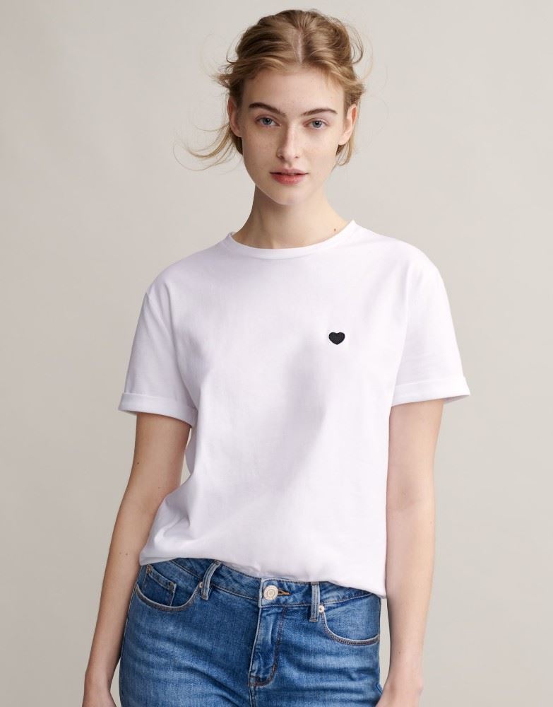 OPUS Shirt Motiv Herz Noos 245305607 38 | 8072 easy grey | 