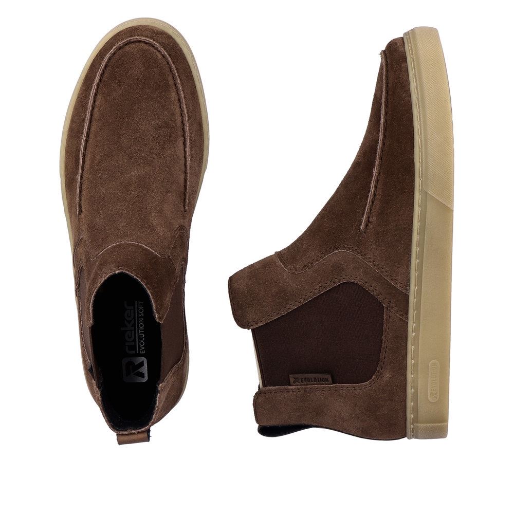 Rieker Evolution Herren Chelsea- Boots Rauleder Wechselfußbett braun S23 U0761-25 