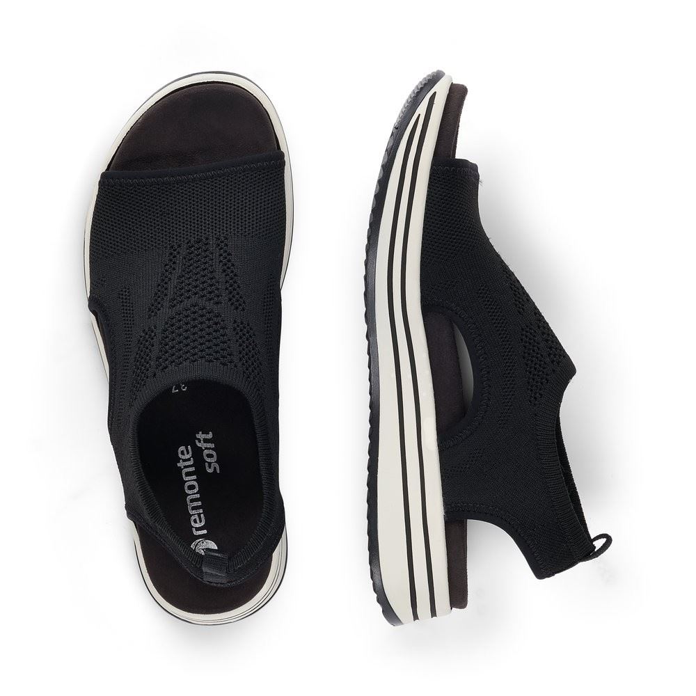 Remonte Sandalette Gummizug Plateau Memosoft schwarz R2955-02 38 | schwarz | F