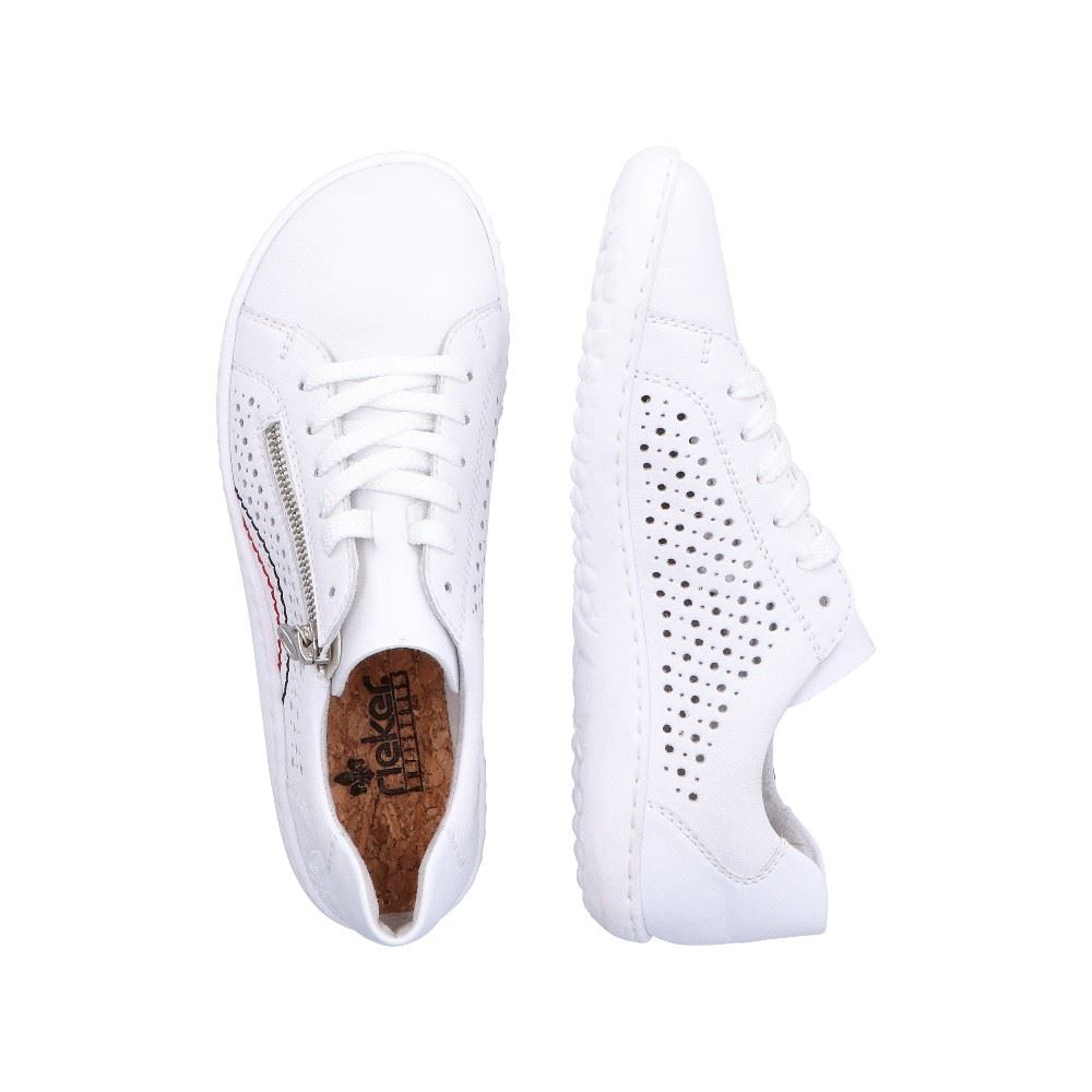Rieker Antistress Sneaker Leder Lochmuster weiß S12 52824-80 