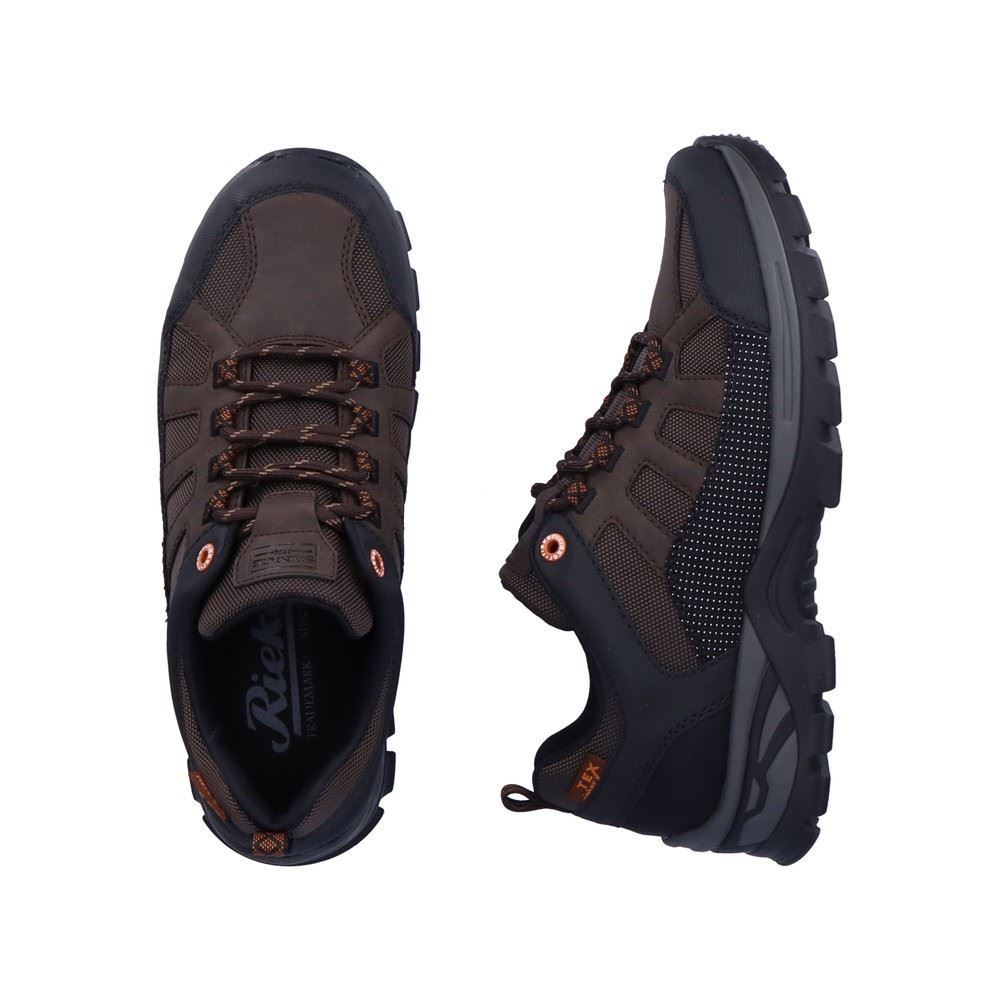 Rieker Antistress Herren Schnürschuh sportlich TEX- Membran braun S22 B6810-25 42 | schwarz/moro/br | G