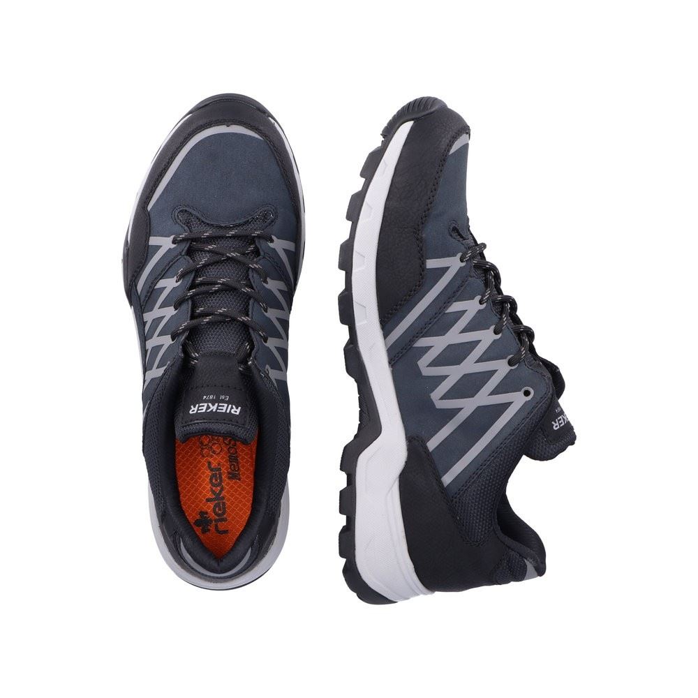 Rieker Antistress Herren Schnürhalbschuh Trekkingschuh TEX- Membran blau S22 16602-14 41 | schwarz/dust/pa | G