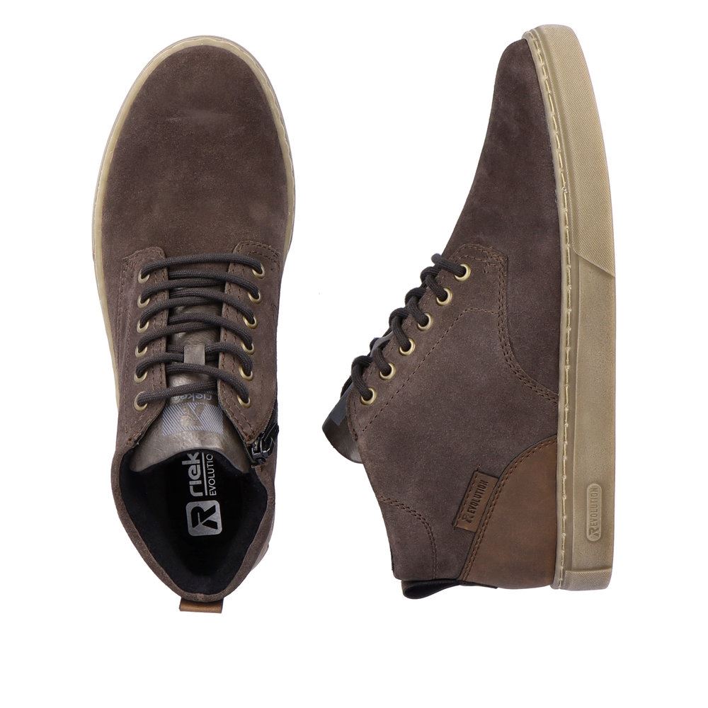 Rieker Evolution Herren Schnürboots Schnürstiefel Rauleder Wechselfußbett grau S23 U0762-45 