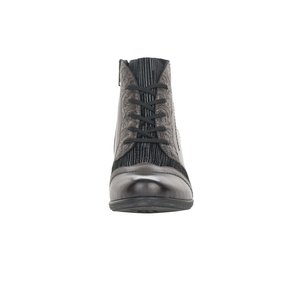 Remonte Stiefelette Schnürstiefel Leder schwarz Absatz D8789 