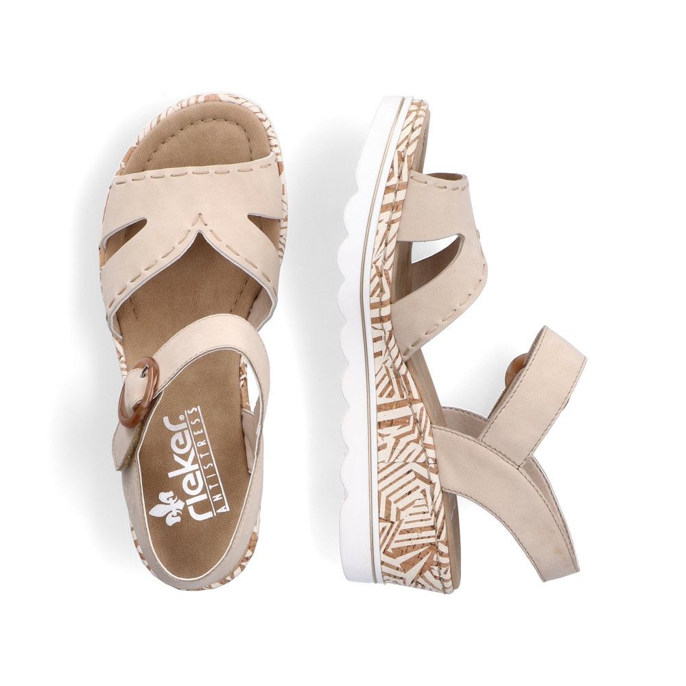 Rieker Damen Keilsandaletten champagner S13  67173-60 