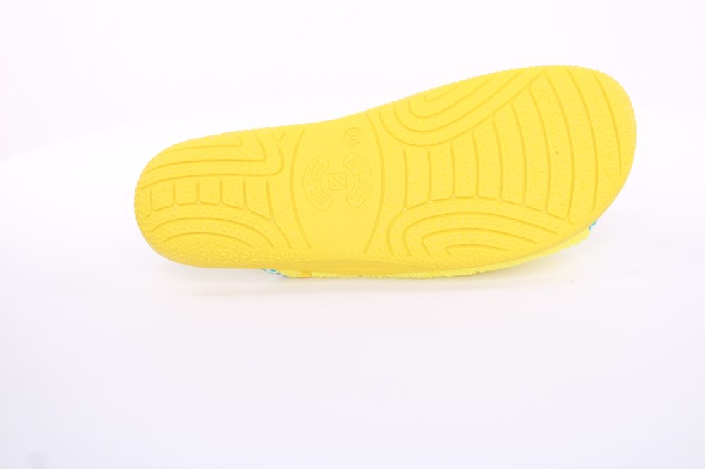 s`knöpfli Damen Pantolette Hausschuh Frottee Fisch- Motiv gelb S13 X27462 