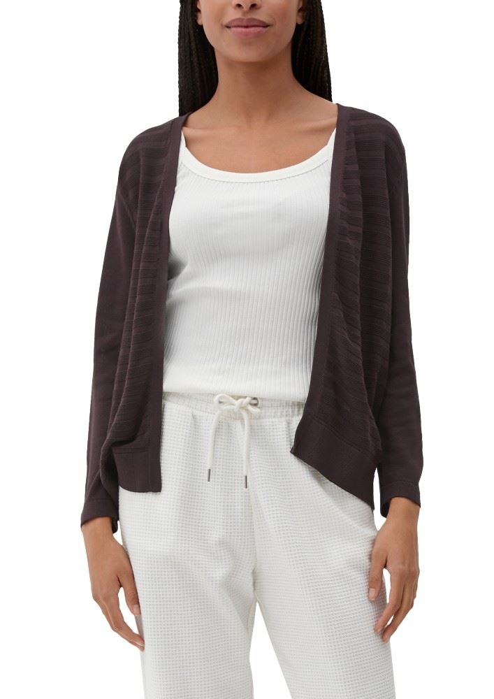 Qs designed by leichter Cardigan mit Strickmuster orange, lila, schwarz  S13  2125101 S | 4988 LILAC/PINK | 