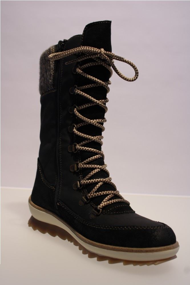 Remonte Stiefel Schnürstiefel Reißverschluss Leder TEX-Membran blau R4371-02 37 | 02 schwarz/nero | 