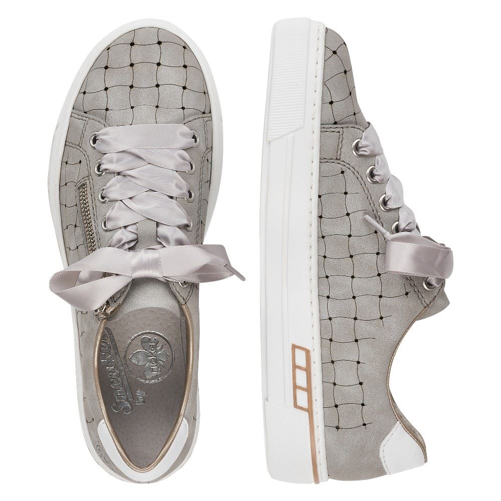 Rieker Antistress Damen Sneaker Plateausohle grafischer Print grau S12  L8811-40 