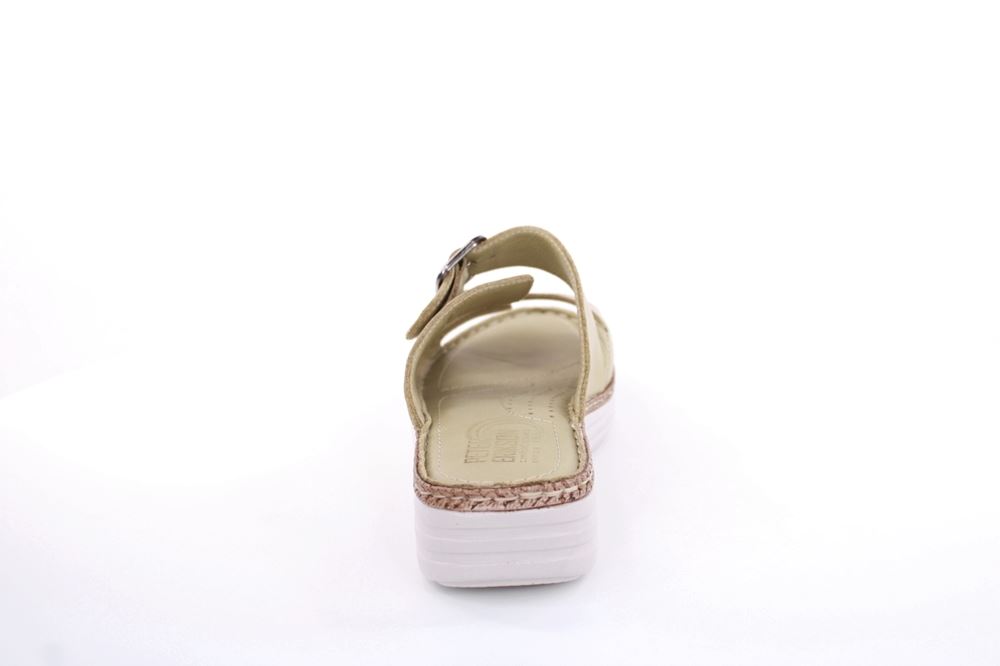 PETER ERIKSON Damen Pantolette Leder Comfort- Fußbett blau, grün S13 231539 