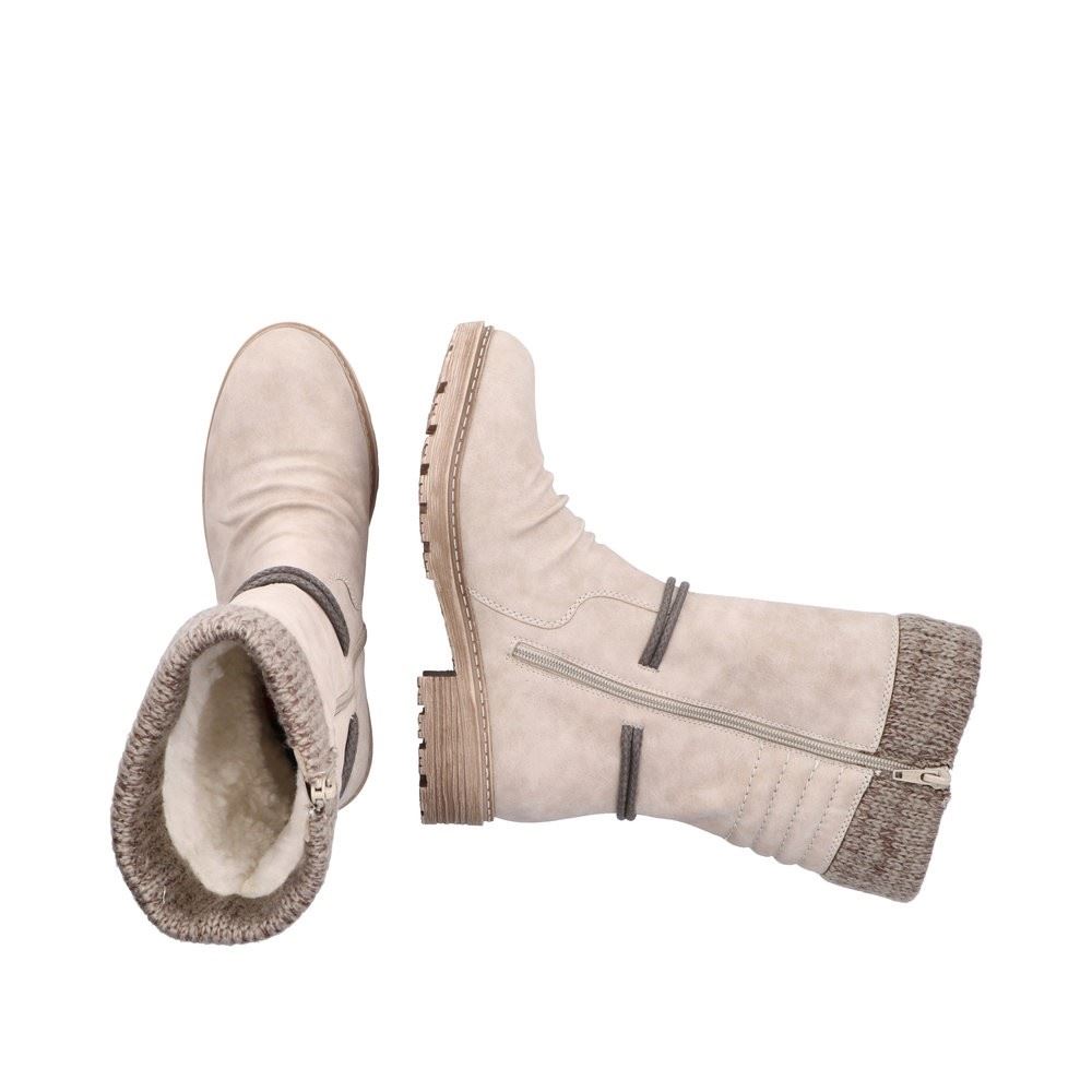 Rieker Antistress Damen Stiefel TEX-Membran Warmfutter Strickbund beige S22 Z4755-60 