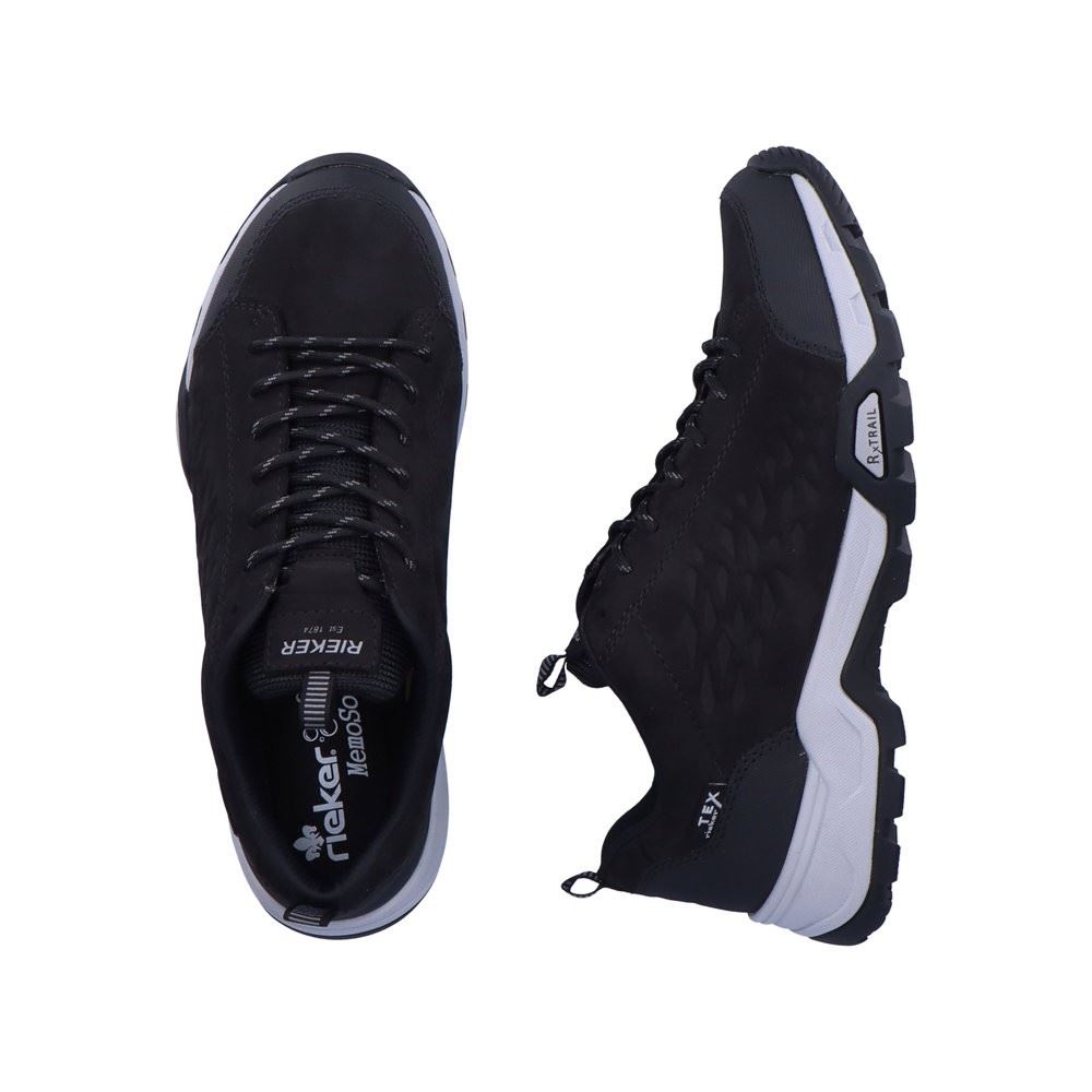 Rieker Antistress Herren Schnürhalbschuh Trekkingschuh TEX- Membran Wechselfußbett schwarz S22 16601-00 