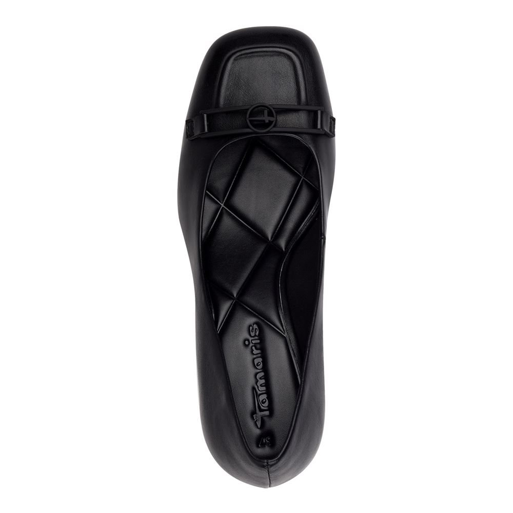 Tamaris Pumps karrèe Logo- Spange TOUCHit- Fußbett  gelb, schwarz S13 1-1-22416-20 36 | 001 BLACK | 