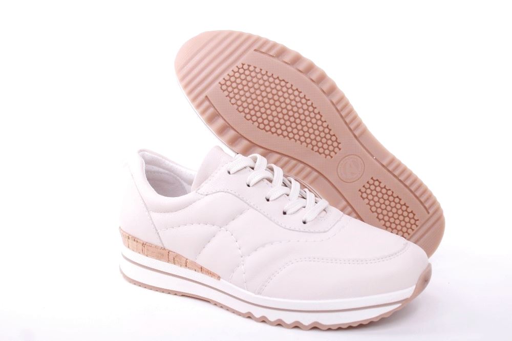 ACO Damen Sneaker CLAIRE 21 Leder Wechselfußbett S12 beige 1207/10231 