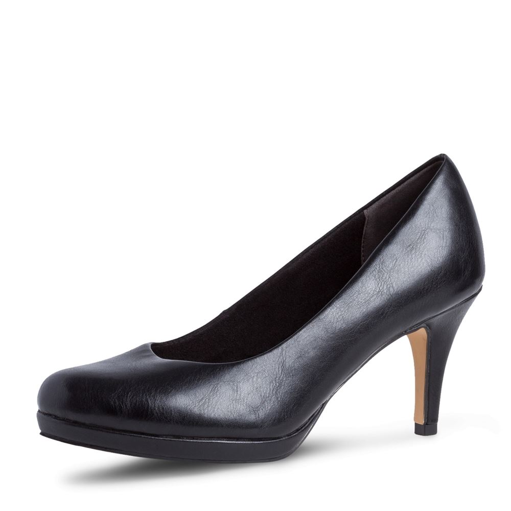 Tamaris Pumps Stiletto- Absatz TOUCHit Fußbett old rose und schwarz S12 1-1-22444-28 