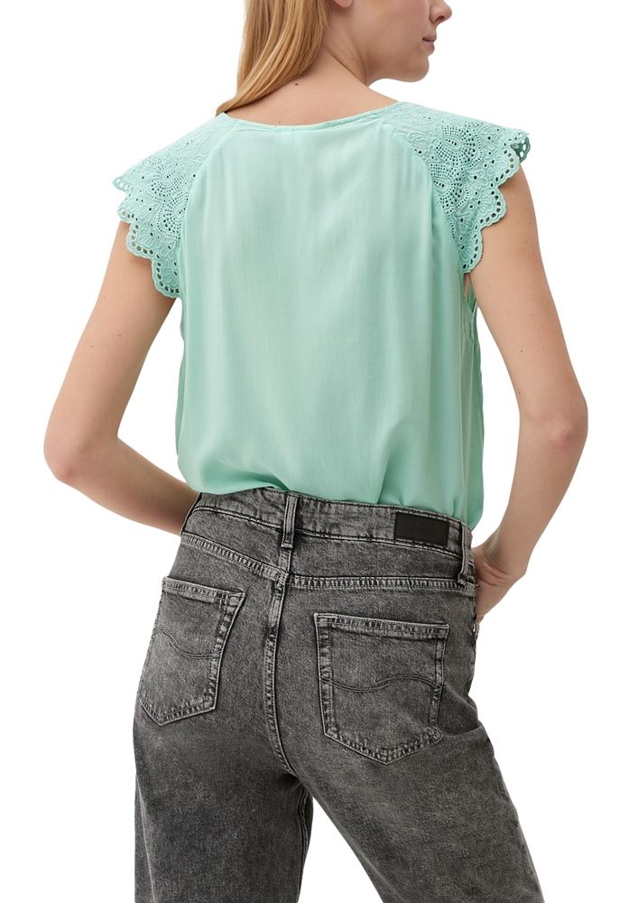 QS designed by Bluse mit Broderie Anglaise S13 2132615 
