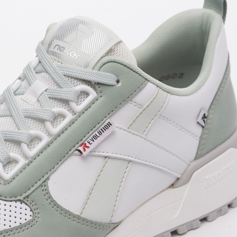 Rieker EVOLUTION Damen Sneaker Leder Wechselfußbett weiß S13 W0602-80 40 | peppermint/spor | F