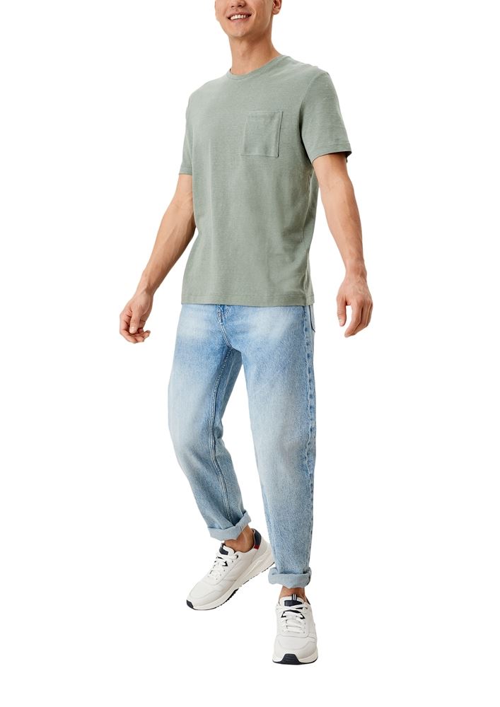 s.Oliver T -Shirt in Melange - Optik Leinenmix 2113397 