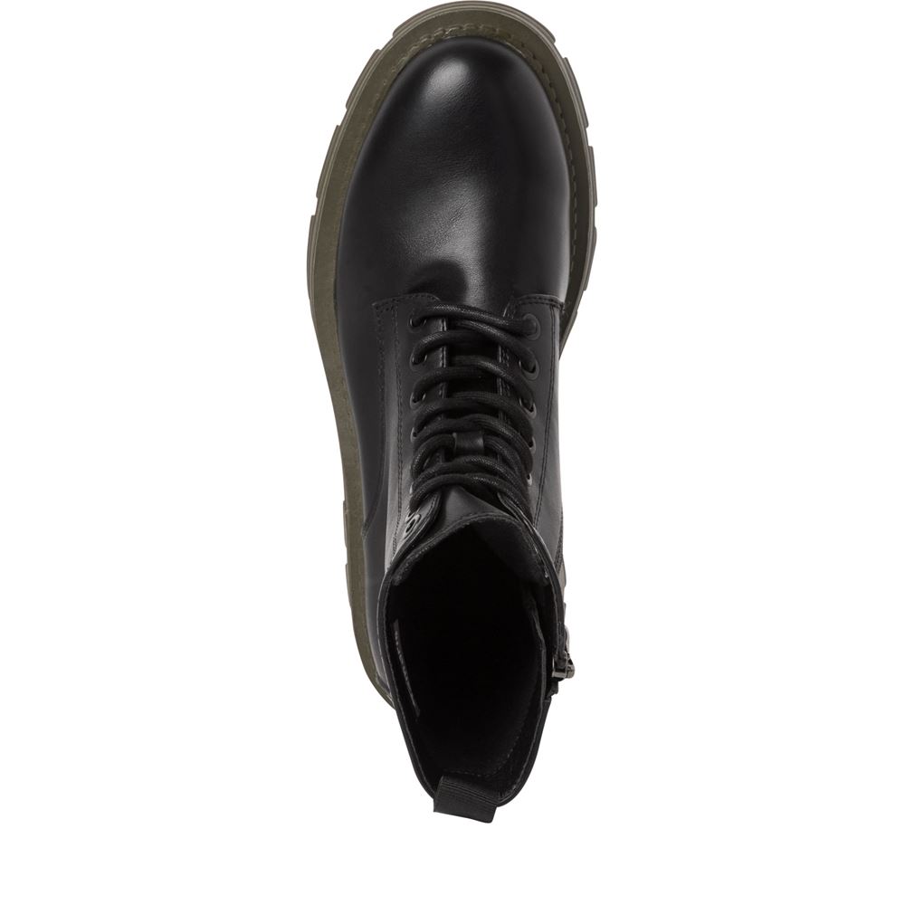 Tamaris Schnürboots Schnürstiefelette markante Sohle TOUCHit-Fußbett schwarz S22 1-1-25286-29 41 | 077 BLACK/OLIVE | 
