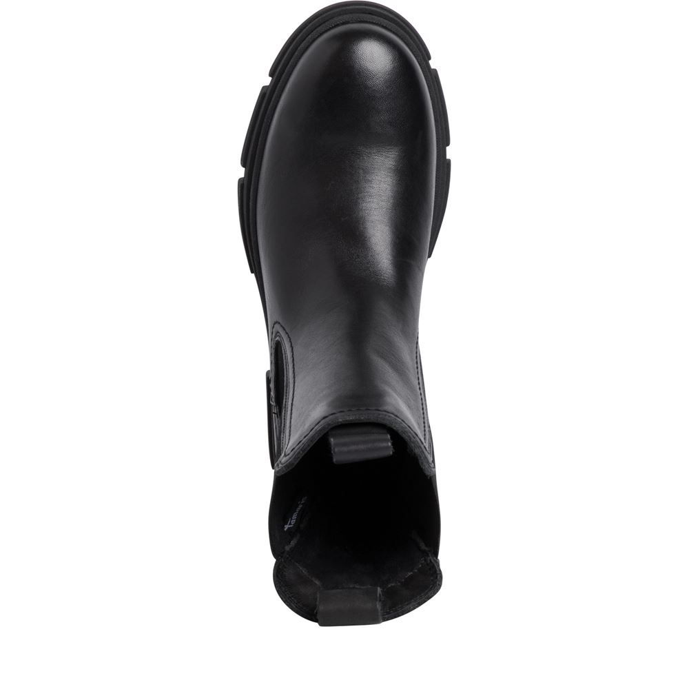 Tamaris Chelsea Boots Leder TOUCHit-Fußbett beige schwarz S22  1-1-25901-29 