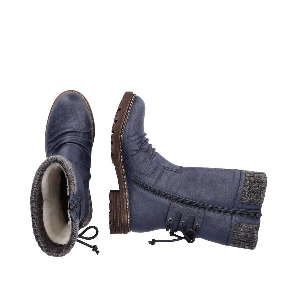 Rieker Antistress Damen Stiefel TEX- Membran Strickbund blau S22 Z4750-15 