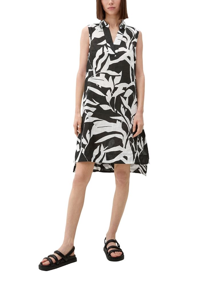 s.Oliver Leinenkleid mit V-Ausschnitt schwarz S13  2131869 