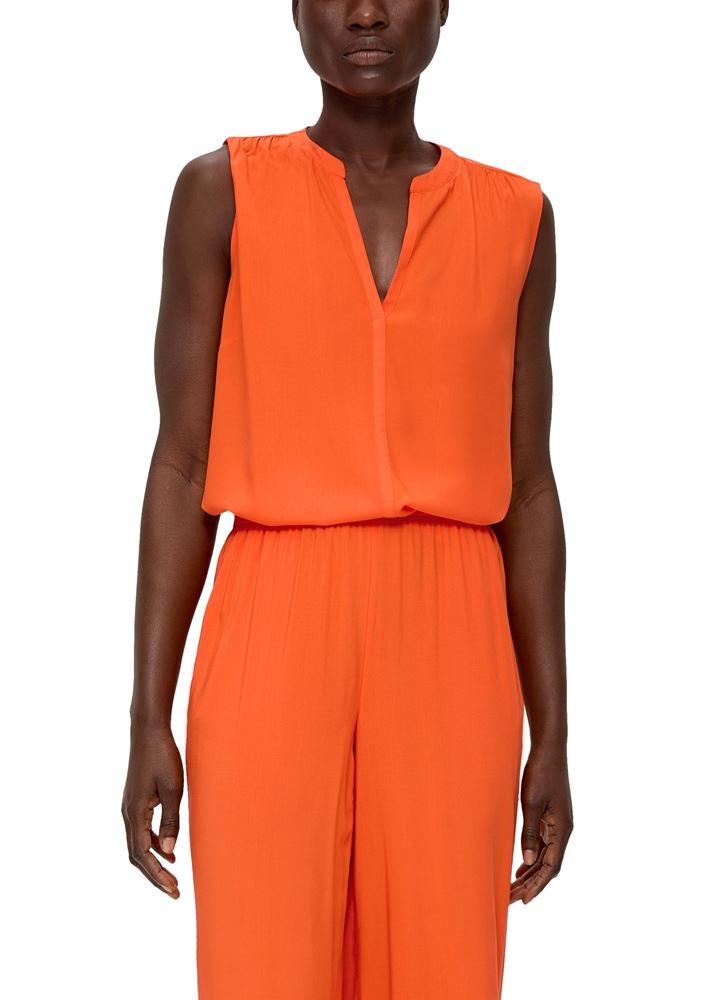 s.Oliver Viskosebluse mit Raffung weiß, orange S13  2131743 