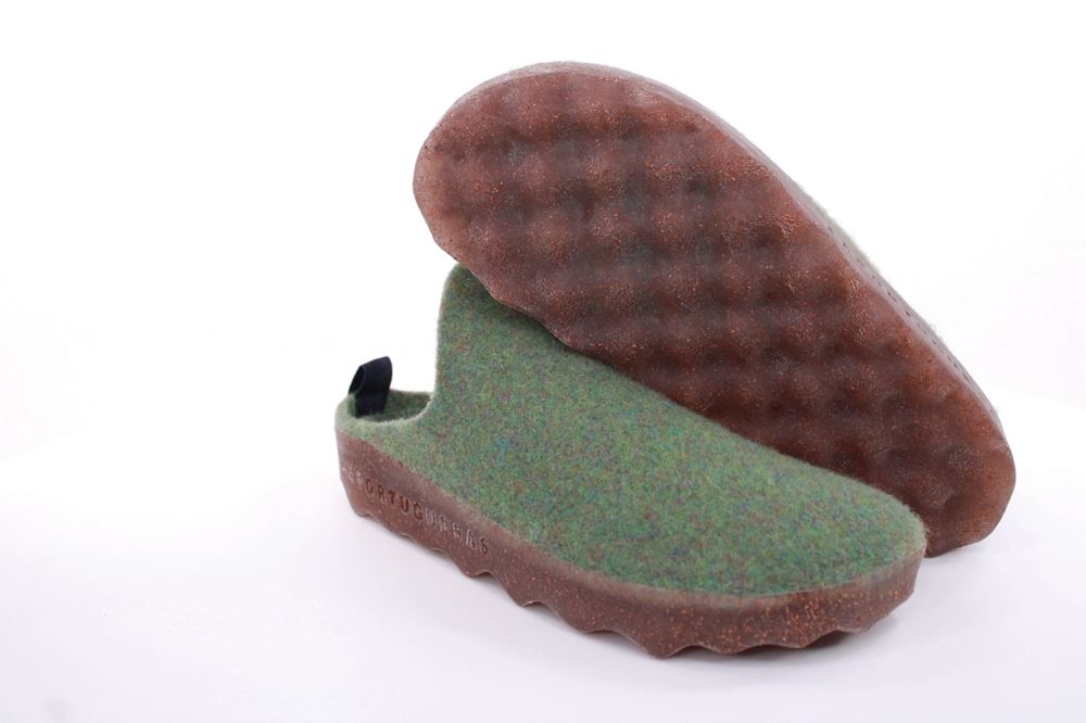 ASPORTUGUESAS Damen Pantolette Wolle Kork vegan Nachhaltig grün S22 P018023053 40 | moss green | 
