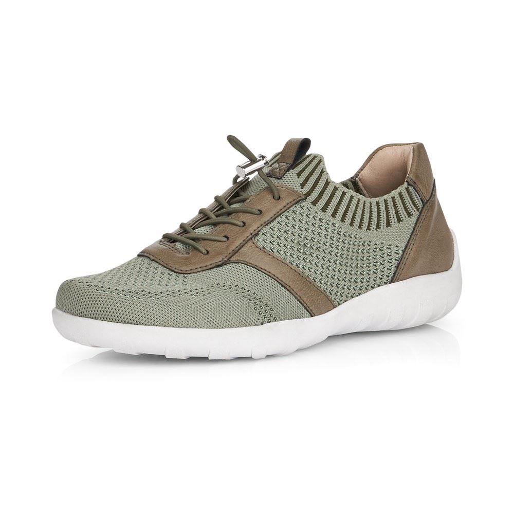 Remonte Sneaker Slipper Halbschuh grün softfoam R3511-54 37 | olive/olive | G