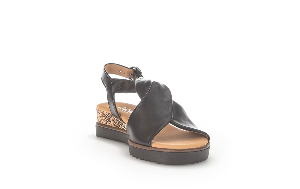 Gabor Sandalette Keilabsatz schwarz S13  22.751.27 