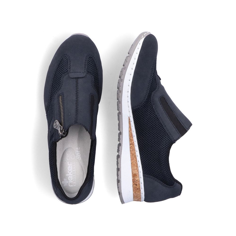 Rieker Antistress Damen Slipper Keilabsatz blau S13 54474-14 