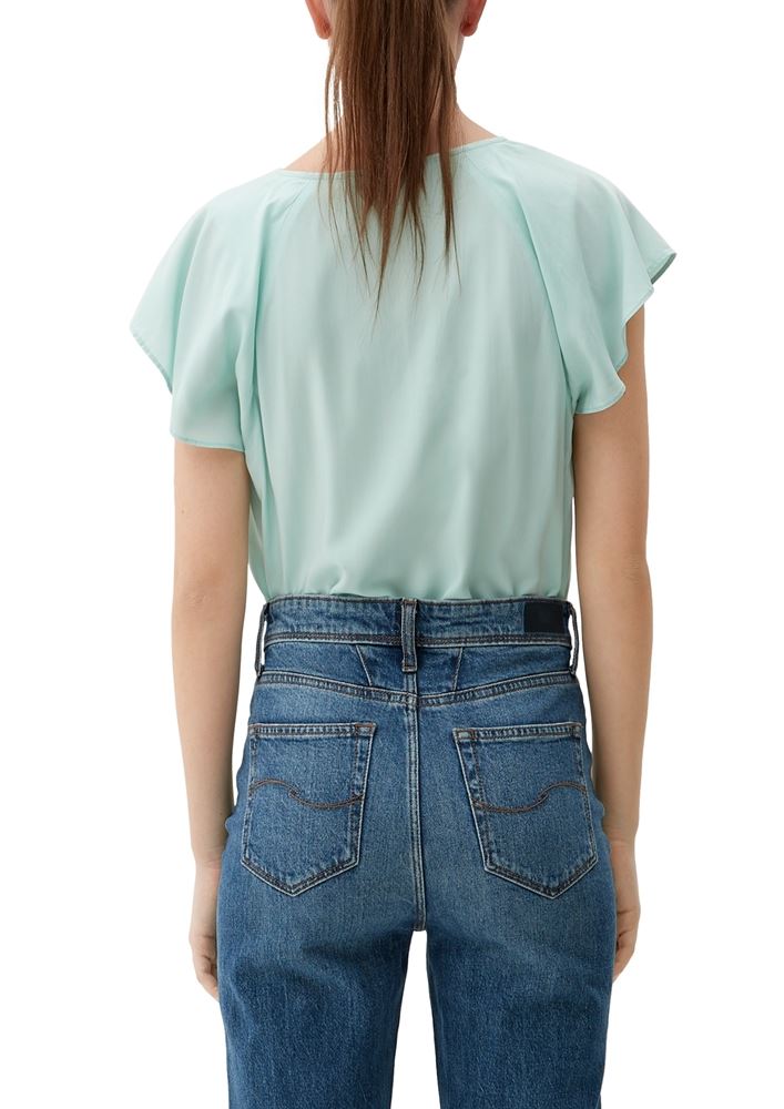 QS designed by Viskosebluse mit V-Ausschnitt S13 2132616 