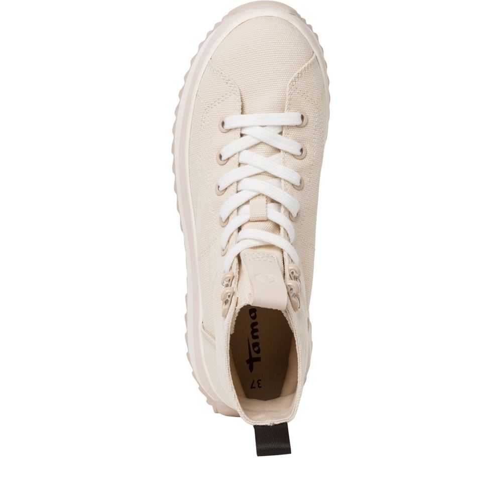 Tamaris Sneaker High Plateausohle Textil weiß, beige S13 1-1-25201-20 41 | 100 WHITE | 