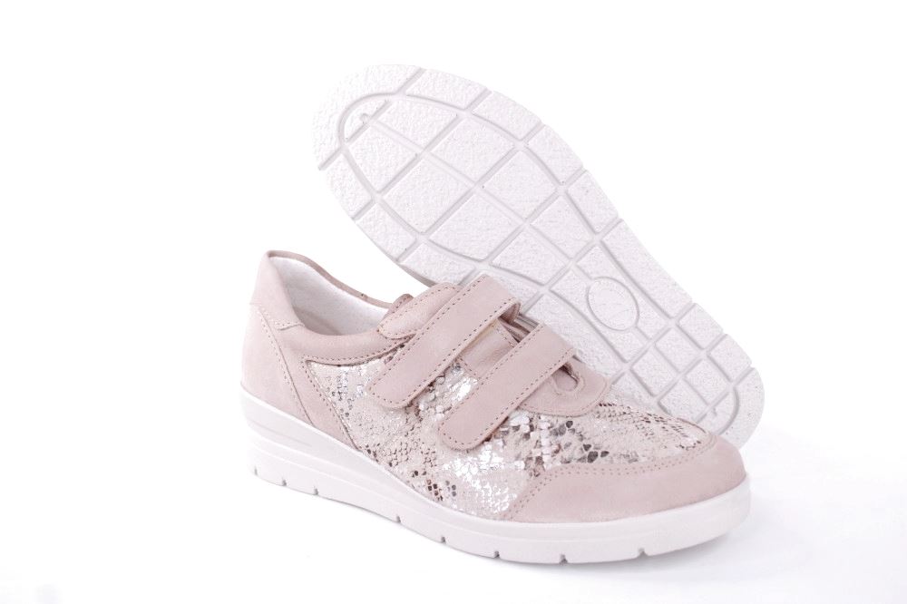 ACO Damen Halbschuh Sneaker LUNA 21 Wechselfußbett Klettverschluss S12 beige  863/9681 