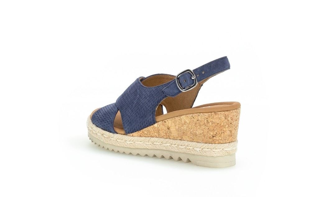 Gabor Sandalette Keilabsatz Leder blau 82.831.26 