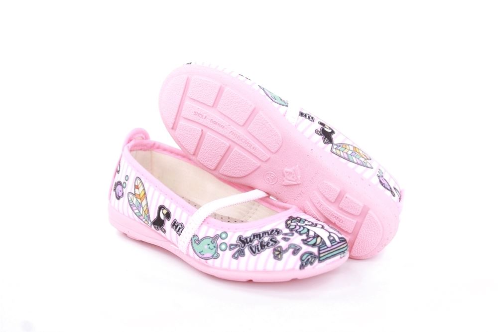 s`knöpfli Kinder Hausschuh Schlupfschuh Mädchen Einhorn- Motiv rosa S13 I28965 