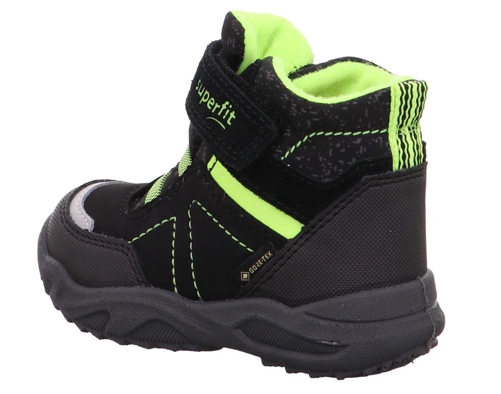 Superfit GLACIER Weit Stiefel Gore Tex Schwarz/gelb weite Form 09227 