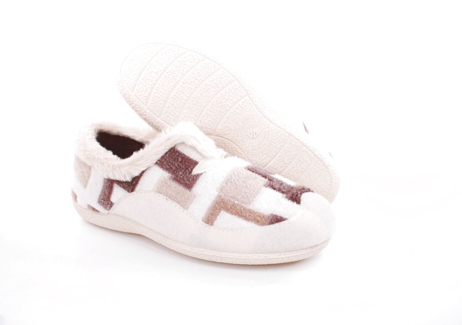 s`knöpfli Damen Hausschuh geschlossen weiß S22 L27995 38 | crudo marron | 