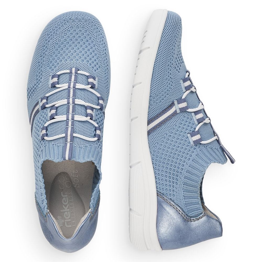 Rieker Antistress Damen Slipper Schlupfschuh sportlich Wechselfußbett blau S13 L7462-12 