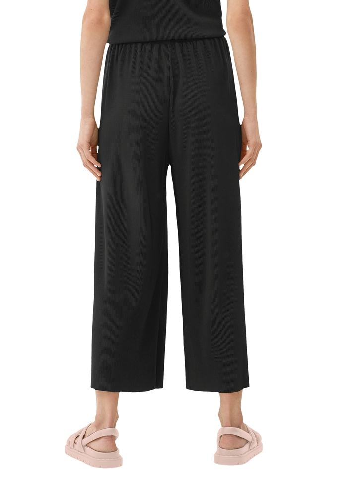 s.Oliver Regular: Culotte mit Plisséefalten grün, schwarz S13  2129625 