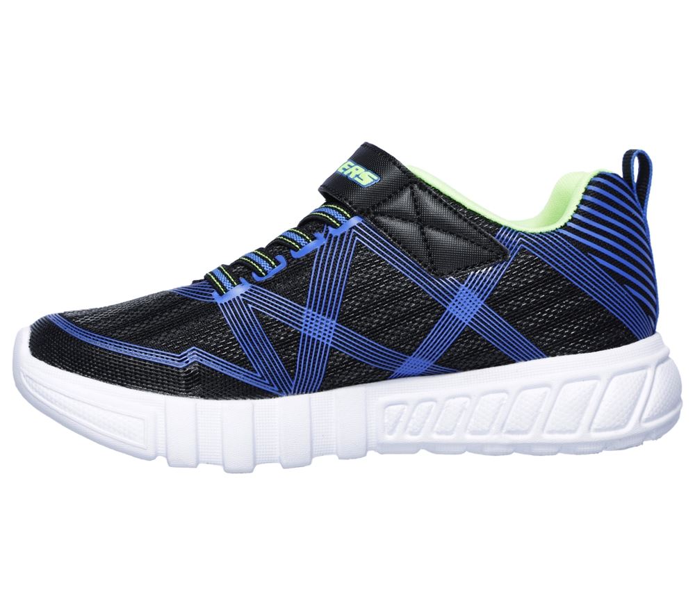 Skechers Lights Flex Glow - Sneaker schwarz und blau Blinker 90542L  