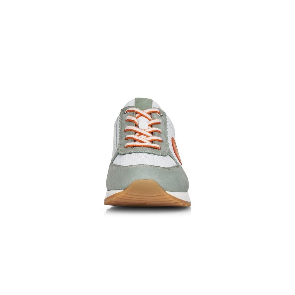 Remonte Sneaker Schnürer Leder grün weiß softfoam R2527-53 37 | mint/weiss/weis | F